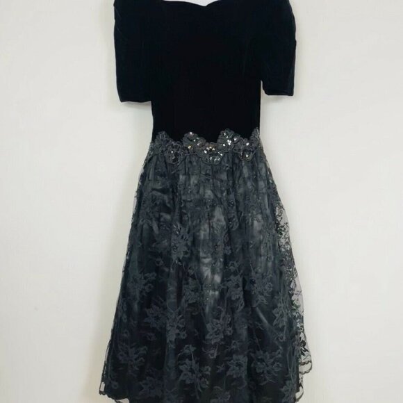 Vintage Scott McClintock Dress Black Costume Dress-Up Prom - Picture 1 of 8